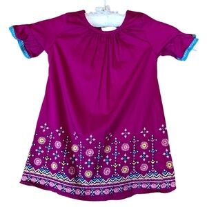 OshKosh magenta casual short sleeve dress with embroidery Size 3T